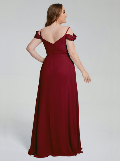 Gracie Detachable Straps Plus Size Long Bridesmaid Dresses