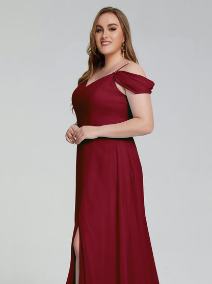 Gracie Detachable Straps Plus Size Long Bridesmaid Dresses