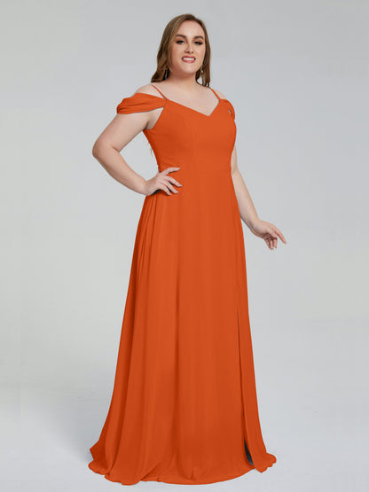 Gracie Detachable Straps Plus Size Long Bridesmaid Dresses
