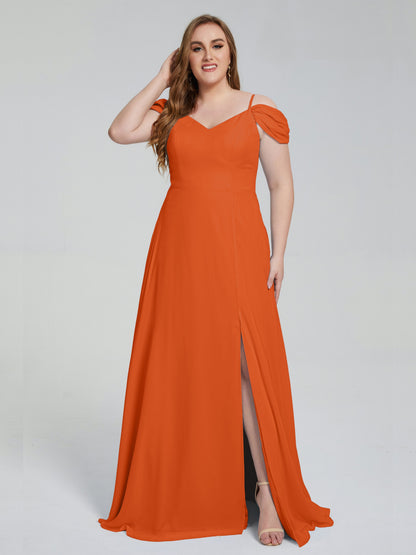 Gracie Detachable Straps Plus Size Long Bridesmaid Dresses