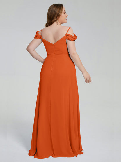 Gracie Detachable Straps Plus Size Long Bridesmaid Dresses