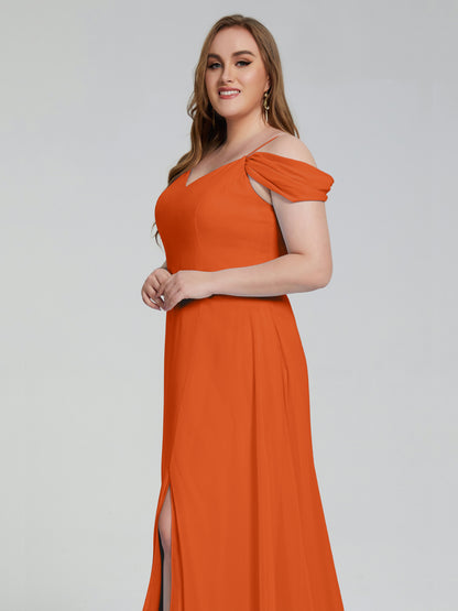 Gracie Detachable Straps Plus Size Long Bridesmaid Dresses