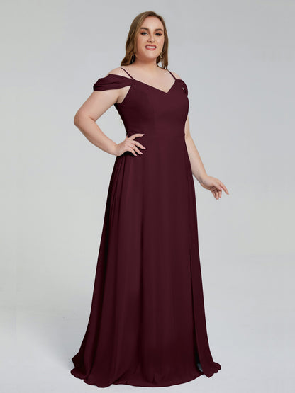 Gracie Detachable Straps Plus Size Long Bridesmaid Dresses