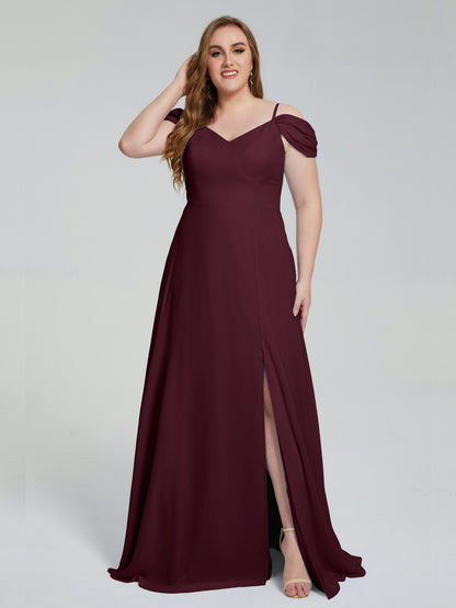 Gracie Detachable Straps Plus Size Long Bridesmaid Dresses