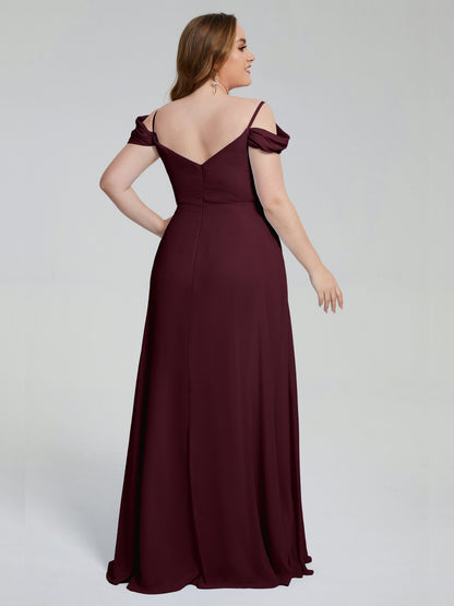 Gracie Detachable Straps Plus Size Long Bridesmaid Dresses