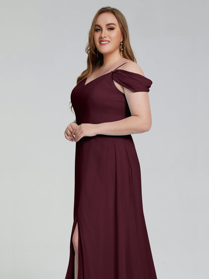 Gracie Detachable Straps Plus Size Long Bridesmaid Dresses