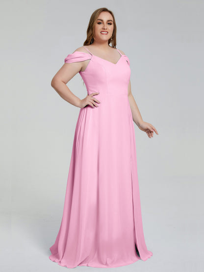 Gracie Detachable Straps Plus Size Long Bridesmaid Dresses