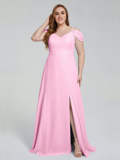 Gracie Detachable Straps Plus Size Long Bridesmaid Dresses