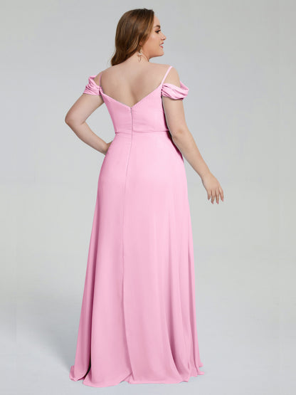 Gracie Detachable Straps Plus Size Long Bridesmaid Dresses