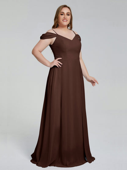 Gracie Detachable Straps Plus Size Long Bridesmaid Dresses