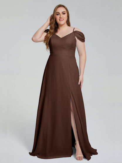 Gracie Detachable Straps Plus Size Long Bridesmaid Dresses