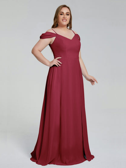 Gracie Detachable Straps Plus Size Long Bridesmaid Dresses