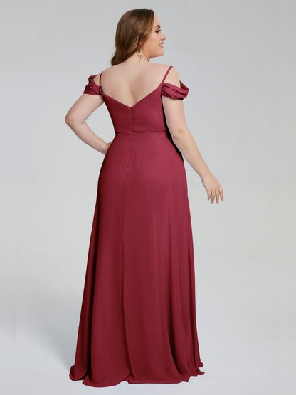 Gracie Detachable Straps Plus Size Long Bridesmaid Dresses
