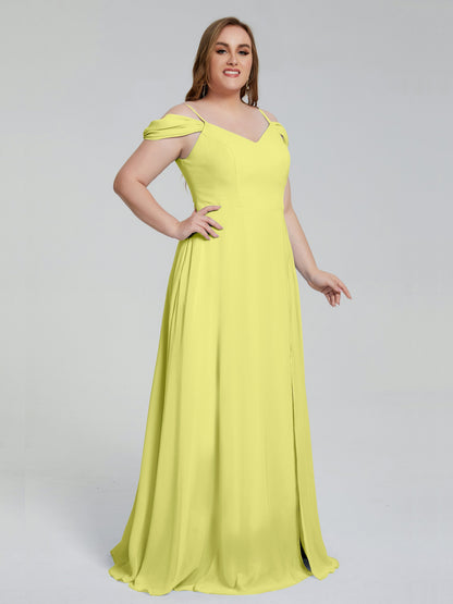 Gracie Detachable Straps Plus Size Long Bridesmaid Dresses