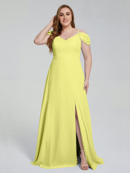 Gracie Detachable Straps Plus Size Long Bridesmaid Dresses
