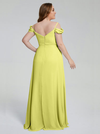Gracie Detachable Straps Plus Size Long Bridesmaid Dresses