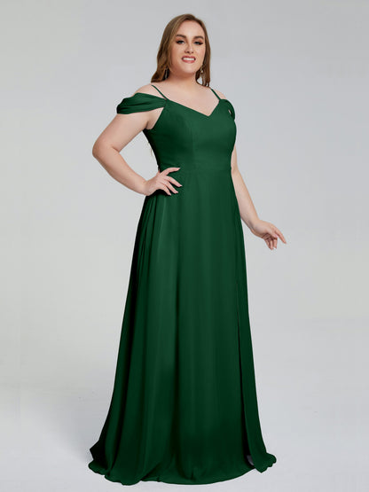 Gracie Detachable Straps Plus Size Long Bridesmaid Dresses