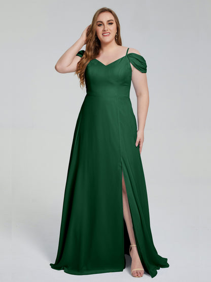 Gracie Detachable Straps Plus Size Long Bridesmaid Dresses