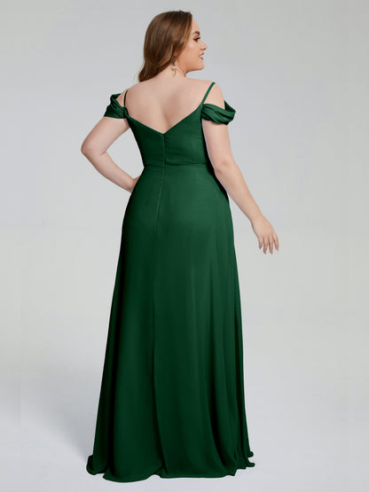 Gracie Detachable Straps Plus Size Long Bridesmaid Dresses