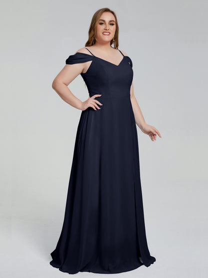 Gracie Detachable Straps Plus Size Long Bridesmaid Dresses