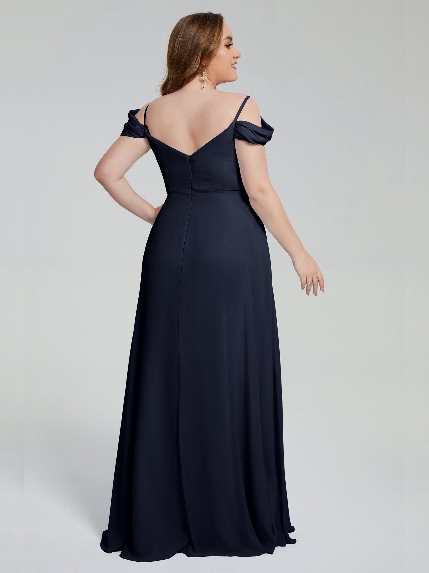 Gracie Detachable Straps Plus Size Long Bridesmaid Dresses