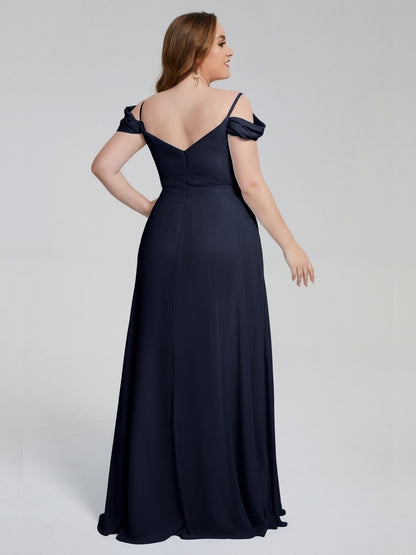 Gracie Detachable Straps Plus Size Long Bridesmaid Dresses