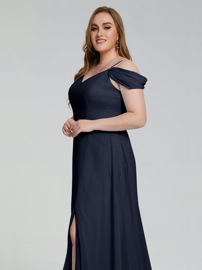 Gracie Detachable Straps Plus Size Long Bridesmaid Dresses