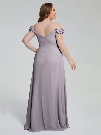 Gracie Detachable Straps Plus Size Long Bridesmaid Dresses