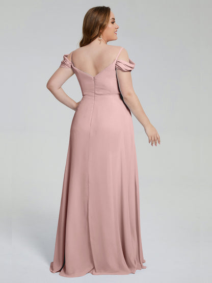 Gracie Detachable Straps Plus Size Long Bridesmaid Dresses