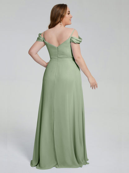 Gracie Detachable Straps Plus Size Long Bridesmaid Dresses