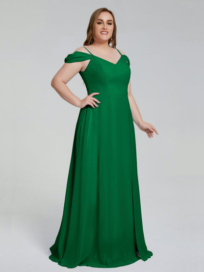 Gracie Detachable Straps Plus Size Long Bridesmaid Dresses