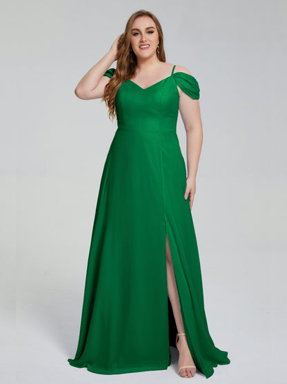Gracie Detachable Straps Plus Size Long Bridesmaid Dresses