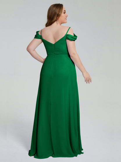 Gracie Detachable Straps Plus Size Long Bridesmaid Dresses