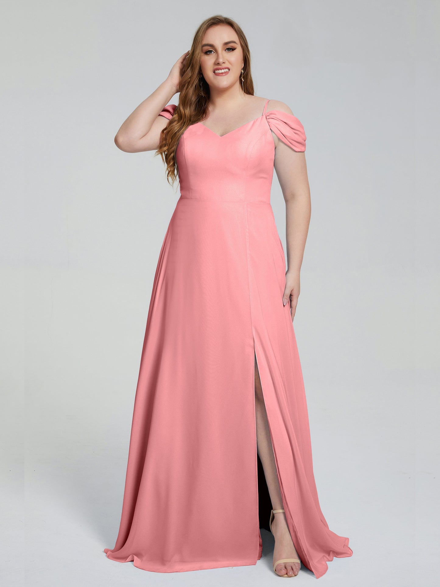 Gracie Detachable Straps Plus Size Long Bridesmaid Dresses
