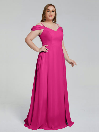 Gracie Detachable Straps Plus Size Long Bridesmaid Dresses