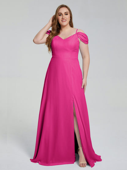 Gracie Detachable Straps Plus Size Long Bridesmaid Dresses
