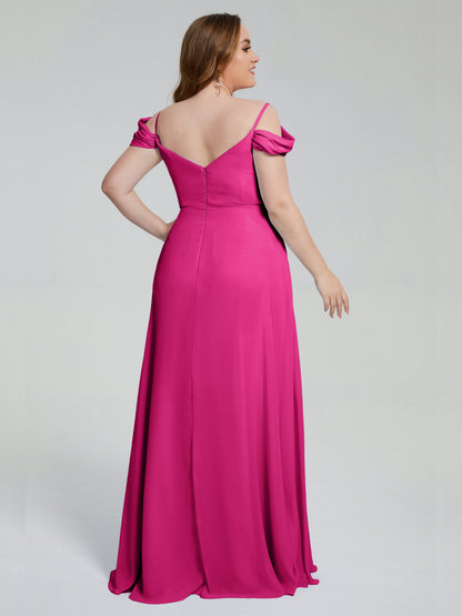 Gracie Detachable Straps Plus Size Long Bridesmaid Dresses
