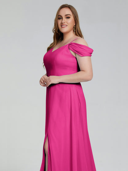 Gracie Detachable Straps Plus Size Long Bridesmaid Dresses