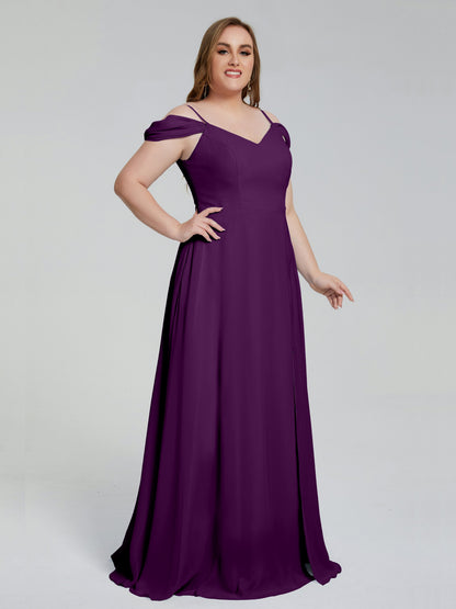 Gracie Detachable Straps Plus Size Long Bridesmaid Dresses