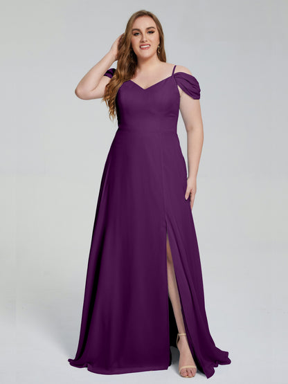 Gracie Detachable Straps Plus Size Long Bridesmaid Dresses