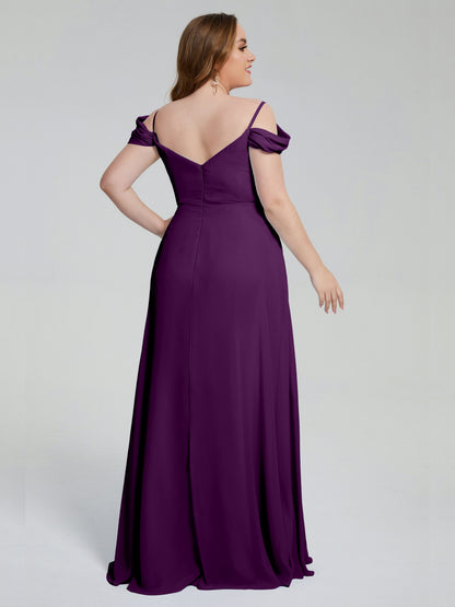 Gracie Detachable Straps Plus Size Long Bridesmaid Dresses
