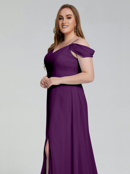 Gracie Detachable Straps Plus Size Long Bridesmaid Dresses
