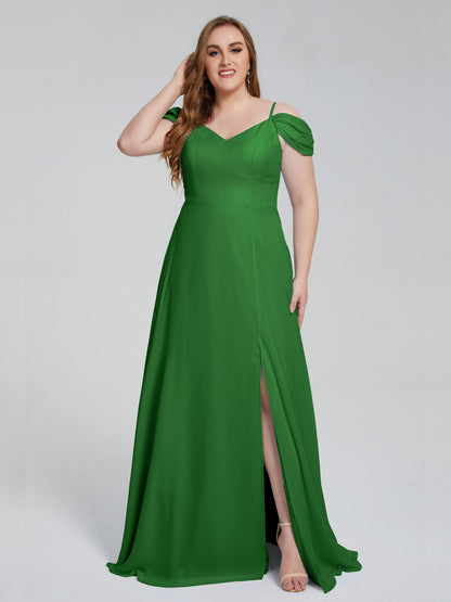 Gracie Detachable Straps Plus Size Long Bridesmaid Dresses
