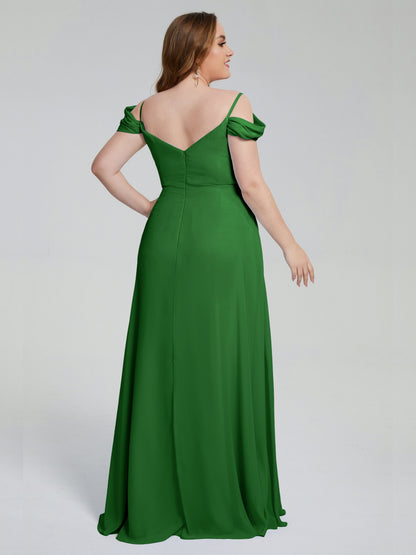 Gracie Detachable Straps Plus Size Long Bridesmaid Dresses