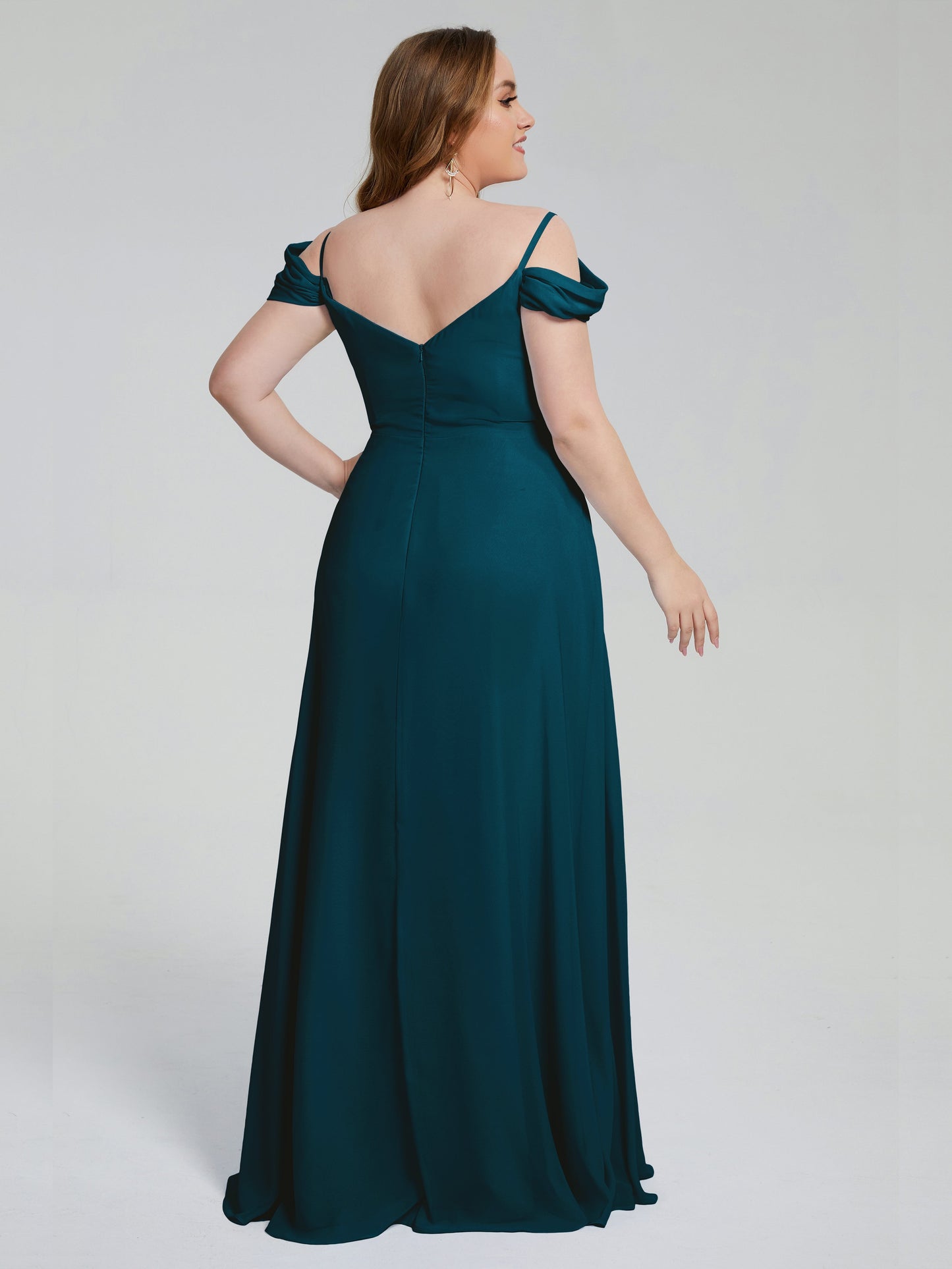 Gracie Detachable Straps Plus Size Long Bridesmaid Dresses