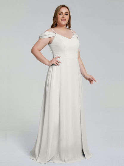 Gracie Detachable Straps Plus Size Long Bridesmaid Dresses