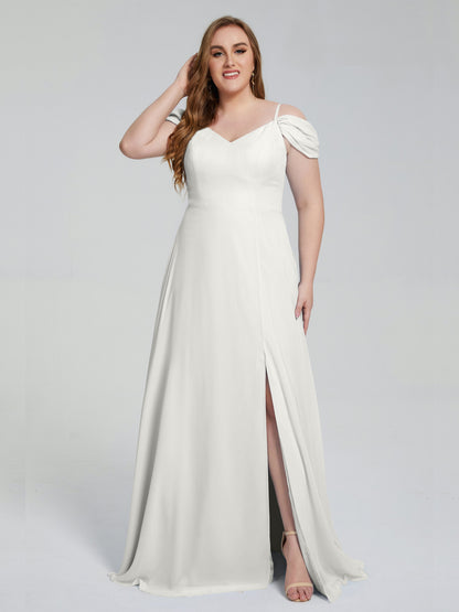 Gracie Detachable Straps Plus Size Long Bridesmaid Dresses