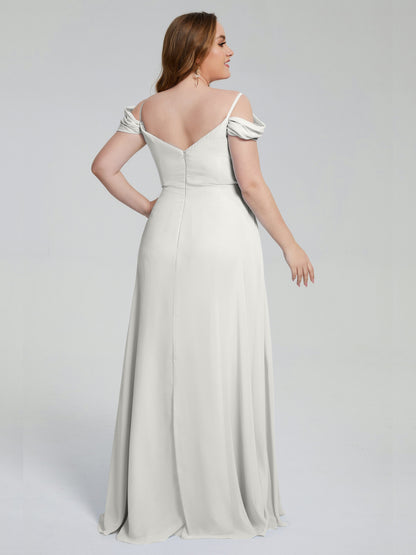 Gracie Detachable Straps Plus Size Long Bridesmaid Dresses