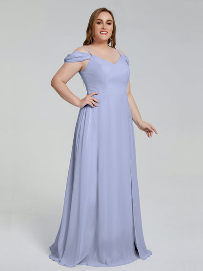 Gracie Detachable Straps Plus Size Long Bridesmaid Dresses