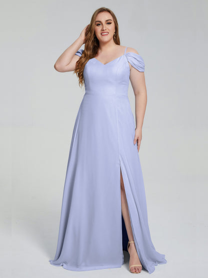 Gracie Detachable Straps Plus Size Long Bridesmaid Dresses
